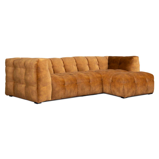 Stor gul sammets divan soffa med dansk design