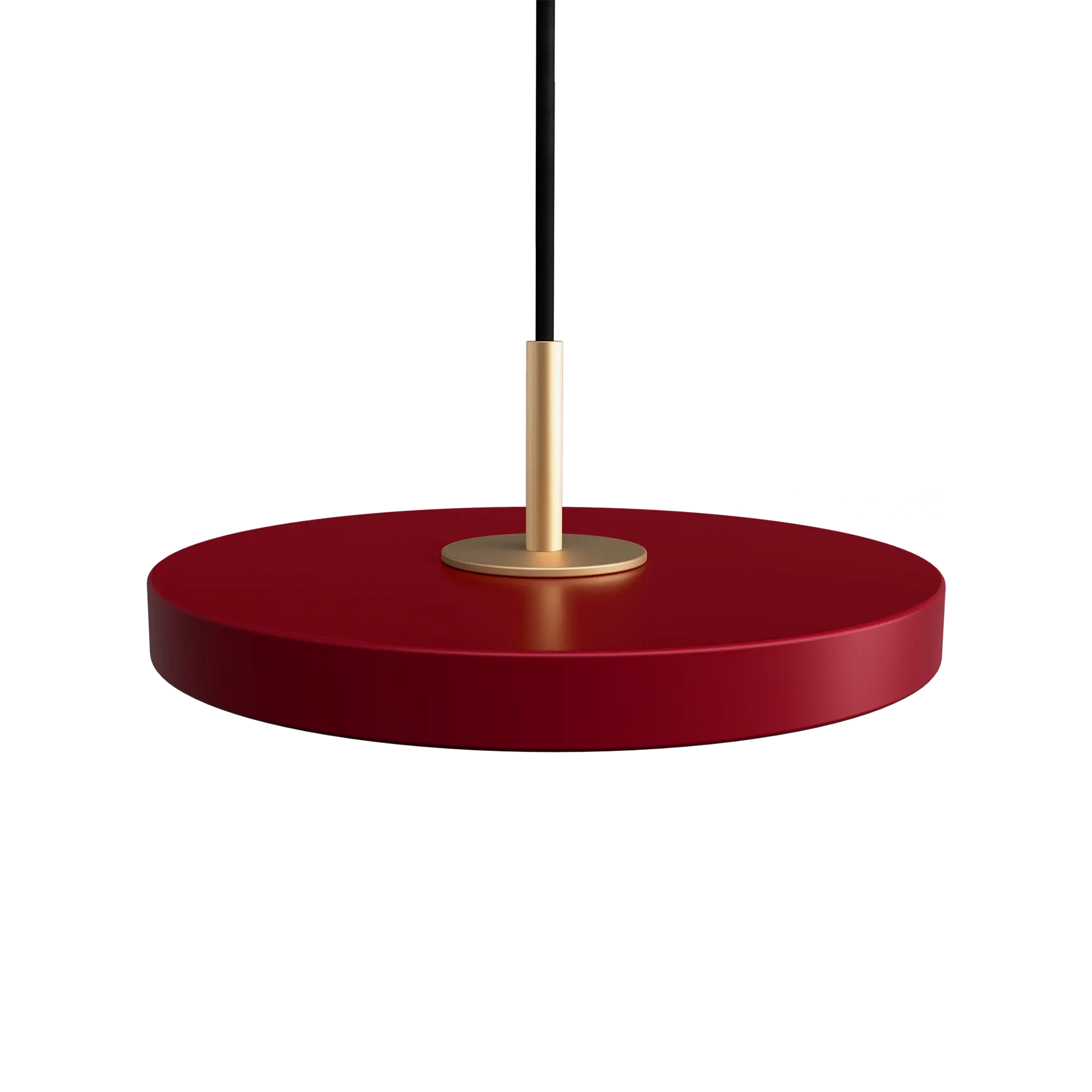 Taklampa Asteria Micro från Umage Ruby Red med toppdel i mässing