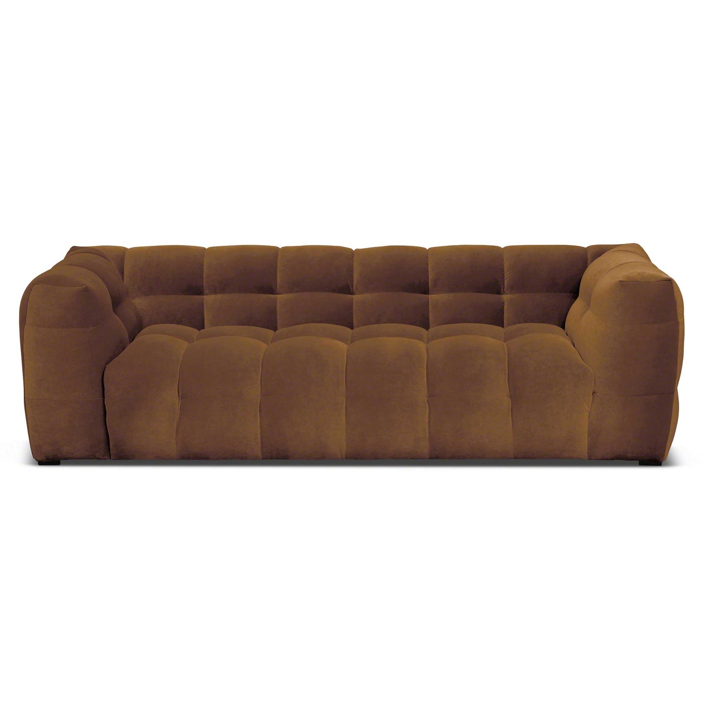 Caesar djup 3-sits design sammets soffa i gul sammet