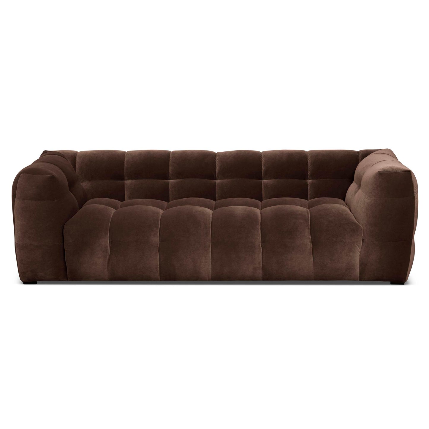 Brun och djup 3-sits design sammets soffa i sammet