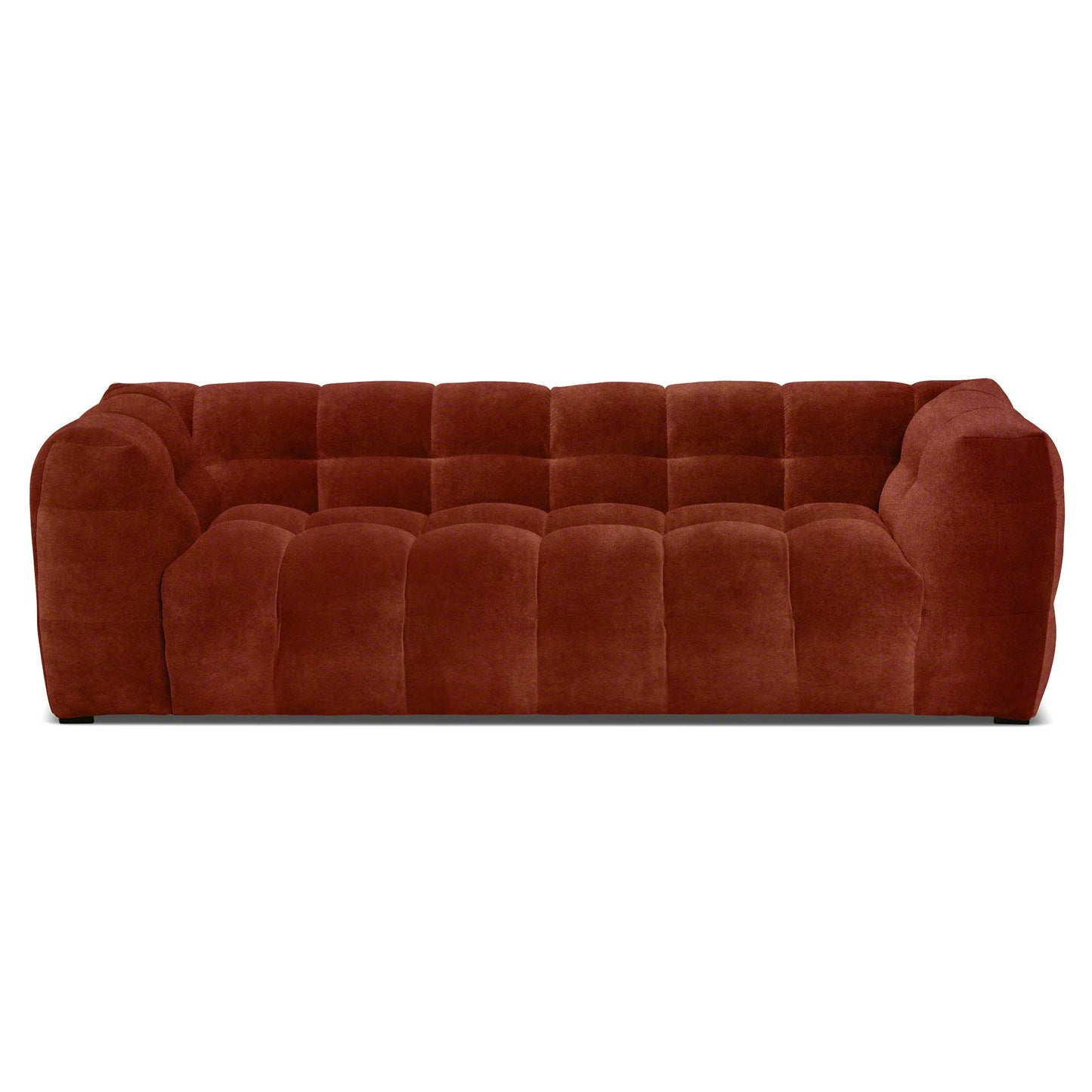 Caesar 3-sits djup orange design sammets soffa 